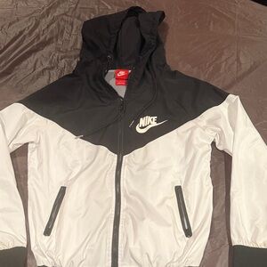 Nike Black and White Hooded Jacket